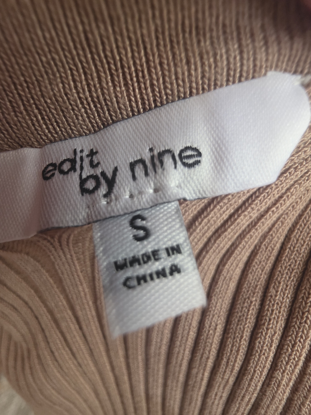 Edit By Nine Ribbed Knit V-Neck Bodycon Midi Dress Blush Pink Size S - Picture 4 of 6